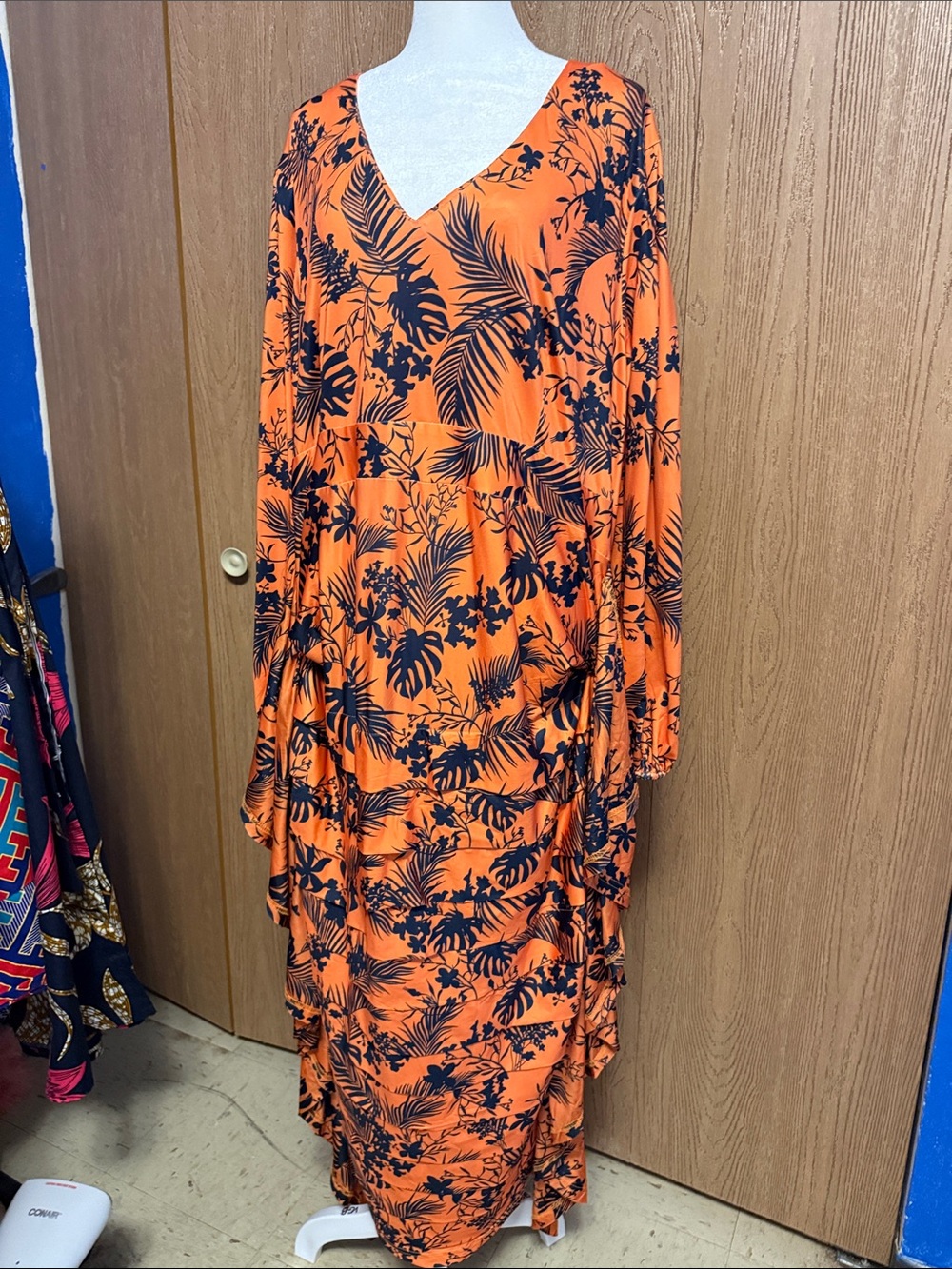 Xpluswear Women’s Orange Floral Dress